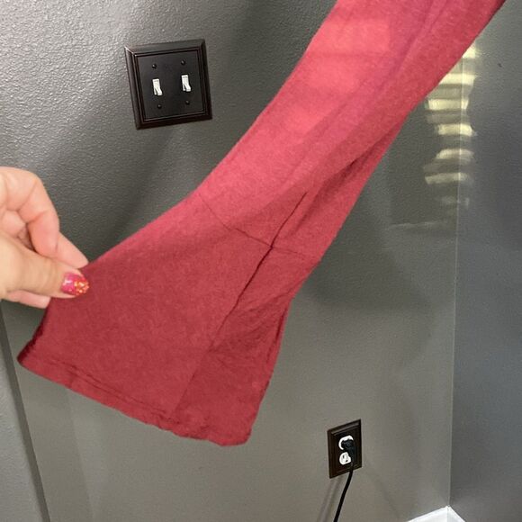 Nordstrom LUSH Ballet Tie Front Bell Sleeve Surplice Blouse Ruby Wine Women - Picture 10 of 10